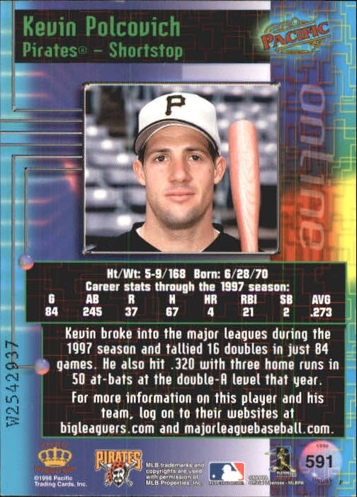 1998 Pacific Online Web Cards #591 Kevin Polcovich back image