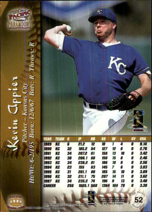 1998 Paramount #52 Kevin Appier back image
