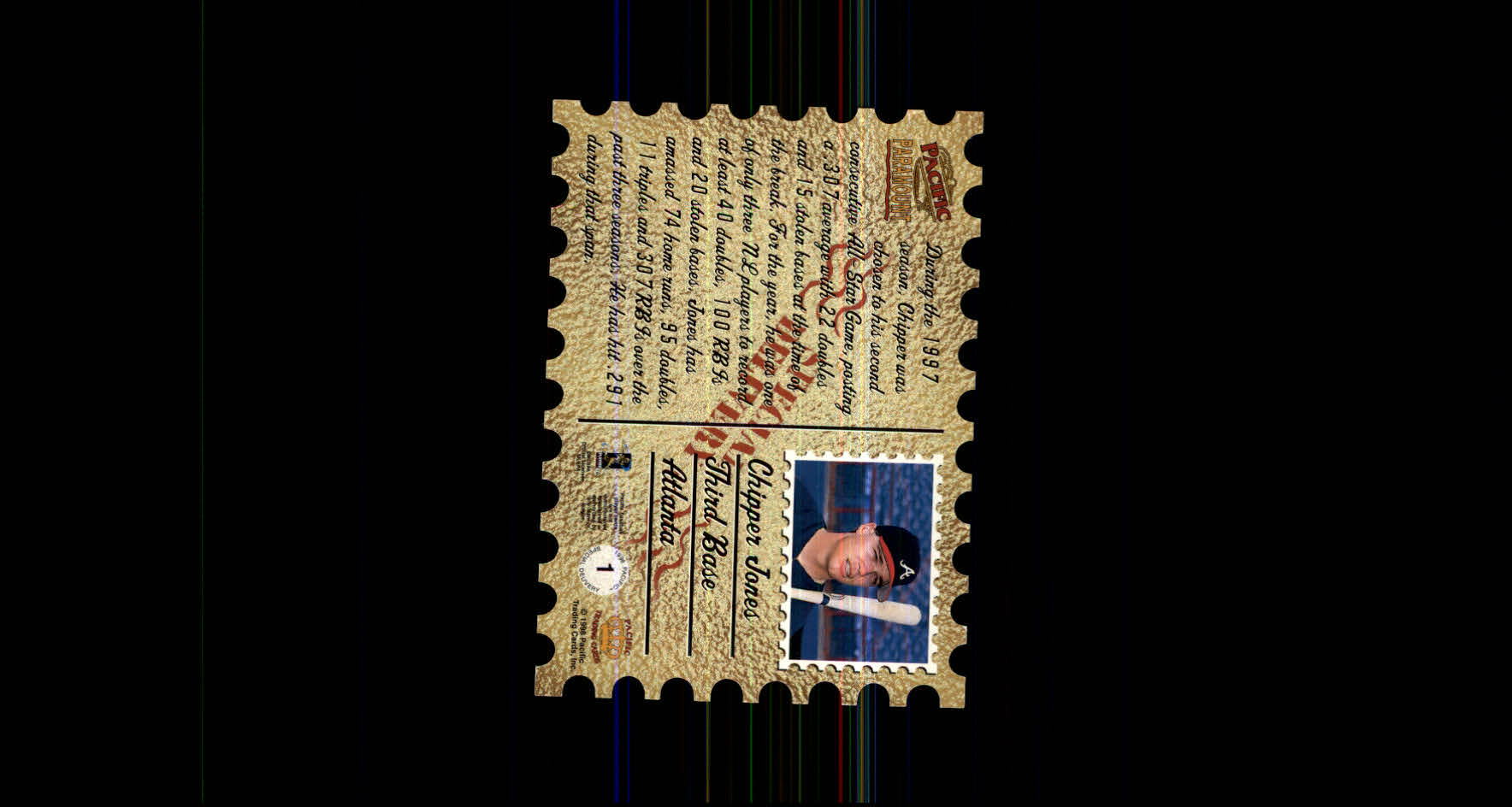 1998 Paramount Special Delivery #1 Chipper Jones back image