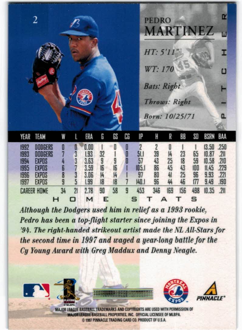  1996 Pinnacle Montreal Expos Team Set with Pedro