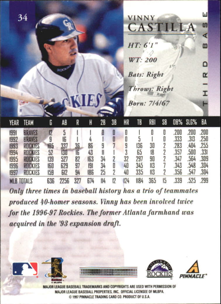 A7141- 1998 Pinnacle Baseball Cards 1-200 +Rookies -You Pick- 15+ FREE US SHIP - Picture 55 of 331