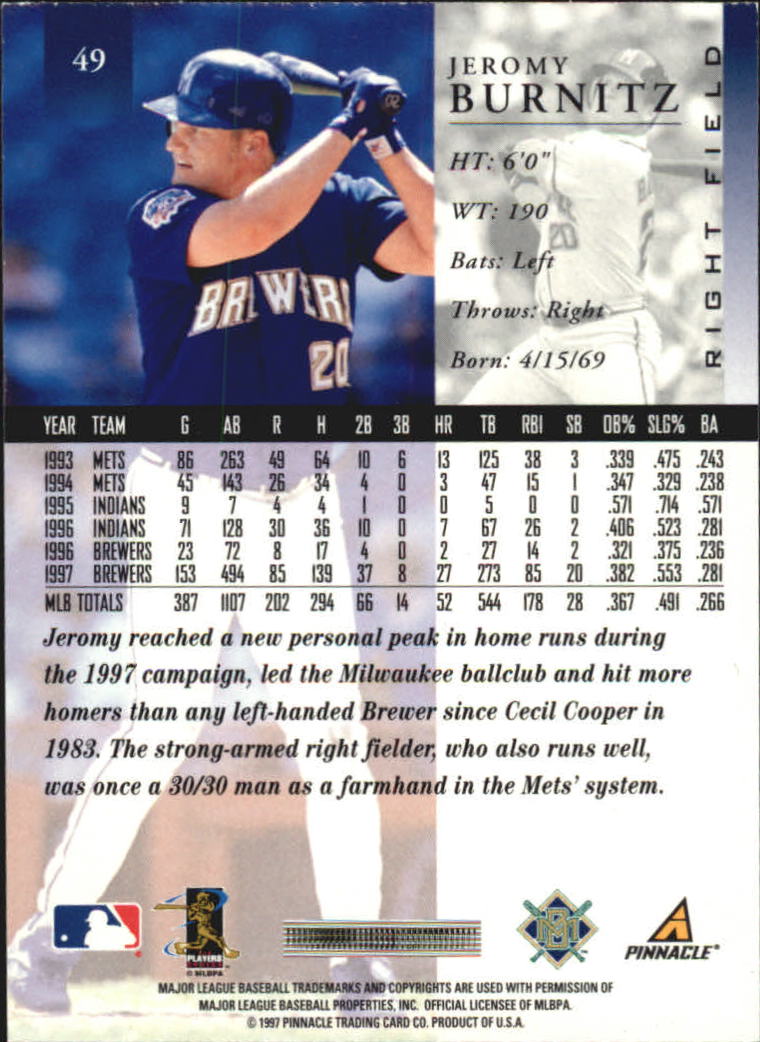 A7141- 1998 Pinnacle Baseball Cards 1-200 +Rookies -You Pick- 15+ FREE US SHIP - Picture 81 of 331