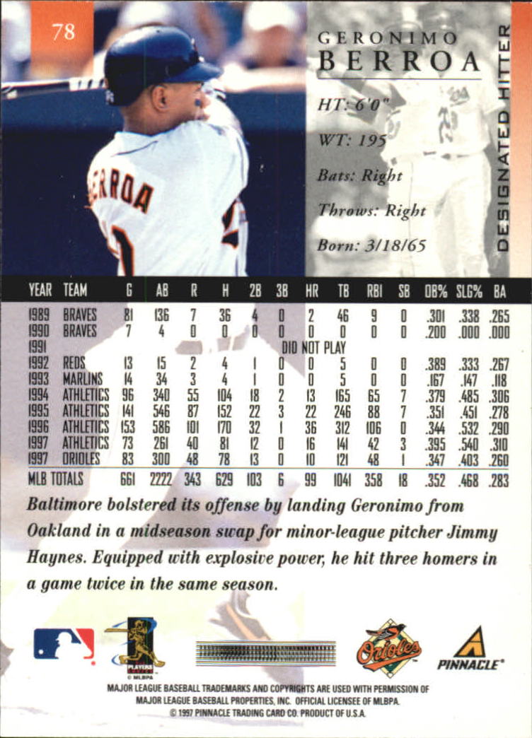 A7141- 1998 Pinnacle Baseball Cards 1-200 +Rookies -You Pick- 15+ FREE US SHIP - Picture 127 of 331