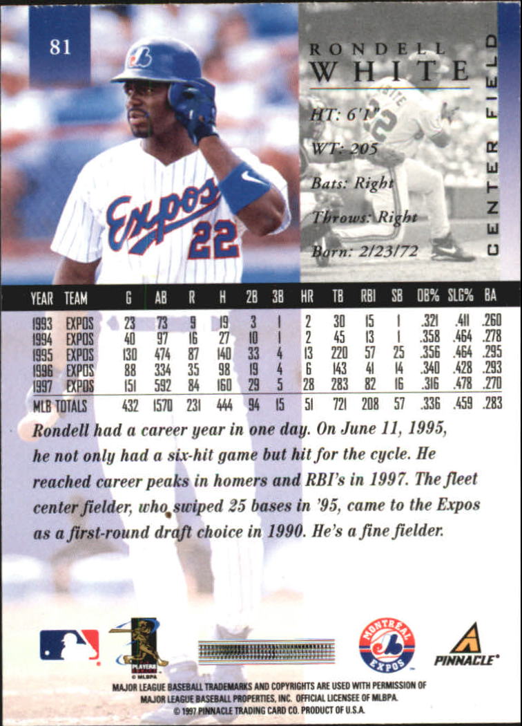 A7141- 1998 Pinnacle Baseball Cards 1-200 +Rookies -You Pick- 15+ FREE US SHIP - Picture 131 of 331