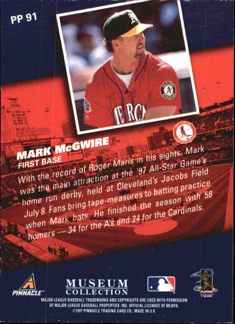 1998 Pinnacle Museum Collection #PP91 Mark McGwire GJ