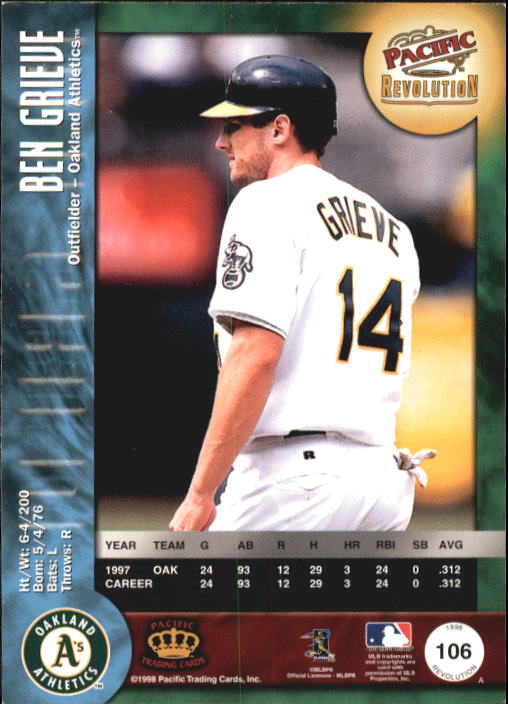 A9166- 1998 Revolution BB Card #s 1-148 +Inserts -You Pick- 15+ FREE US SHIP - Picture 182 of 253