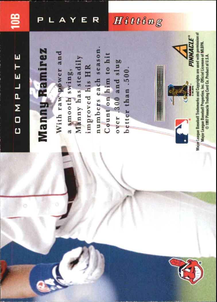 1998 Score Complete Players #10B Manny Ramirez back image