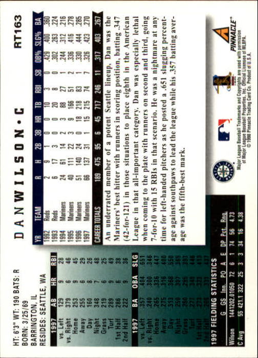 1998 Score Rookie Traded #163 Dan Wilson back image