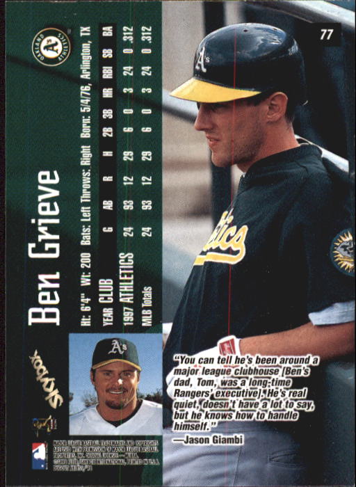 1998 Skybox Dugout Axcess Baseball "Main Set" Cards - Picture 93 of 195