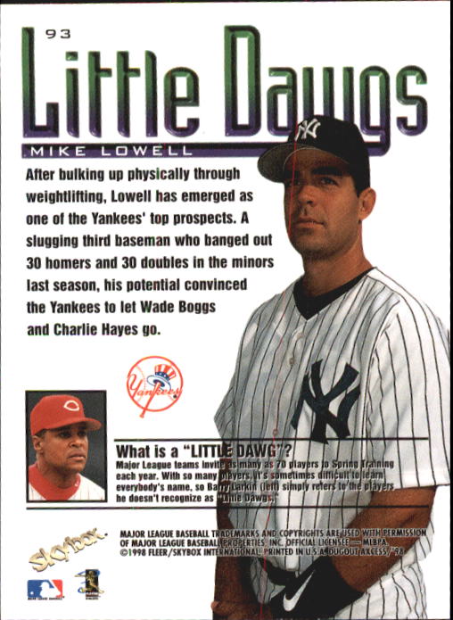 1998 Skybox Dugout Axcess Baseball "Main Set" Cards - Picture 115 of 195