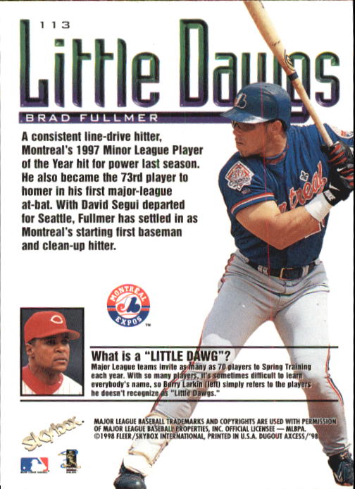 1998 Skybox Dugout Axcess Baseball "Main Set" Cards - Picture 135 of 195