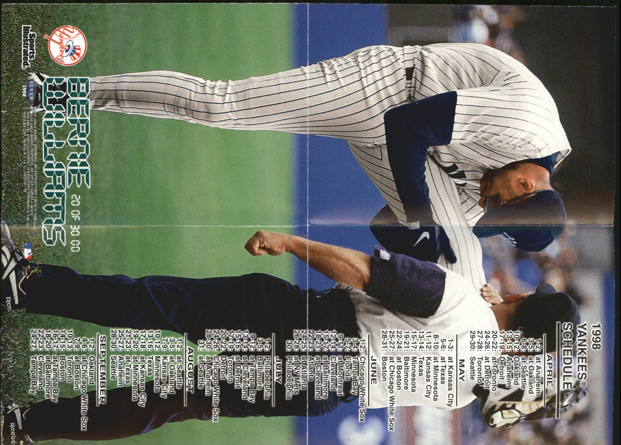 1998 Sports Illustrated Opening Day Mini Posters #OD20 Bernie Williams