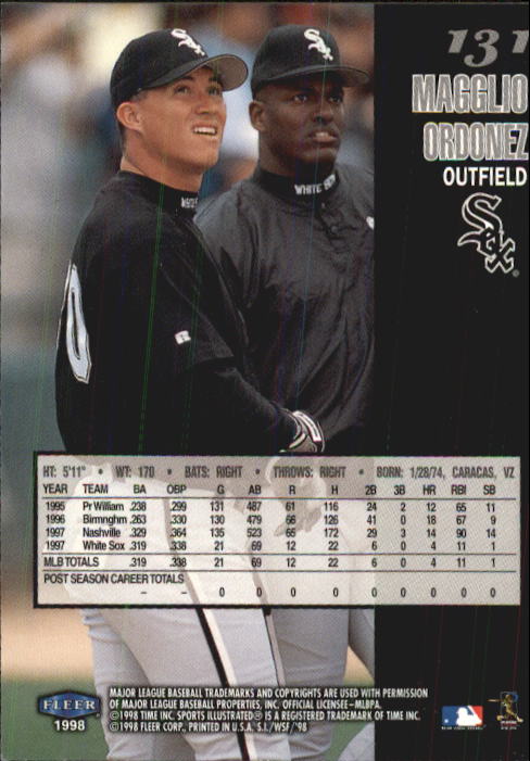 1998 Sports Illustrated World Series Fever #131 Magglio Ordonez RC back image