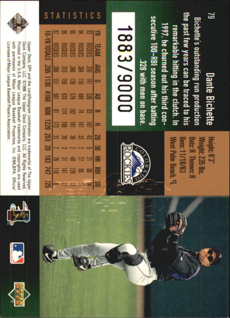 B3190- 1998 SPx Finite Assorted Baseball Cards -You Pick- 15+ FREE US SHIP - Picture 31 of 402