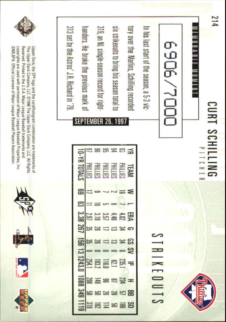 B3190- 1998 SPx Finite Assorted Baseball Cards -You Pick- 15+ FREE US SHIP - Picture 87 of 402