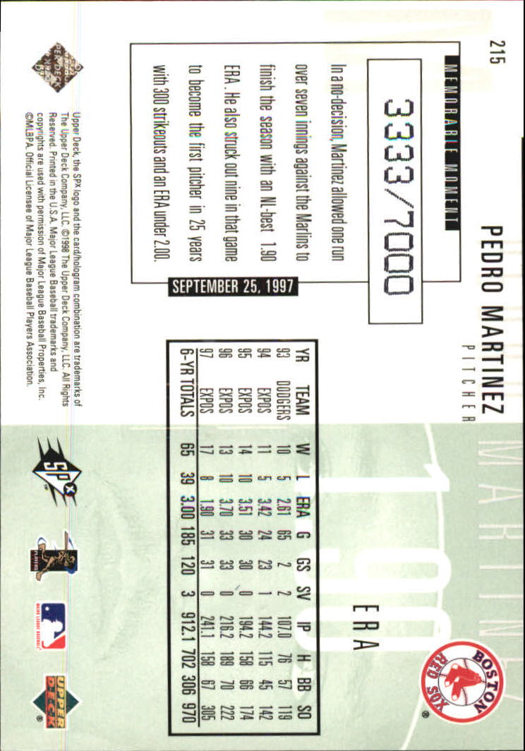 B3190- 1998 SPx Finite Assorted Baseball Cards -You Pick- 15+ FREE US SHIP - Picture 89 of 402