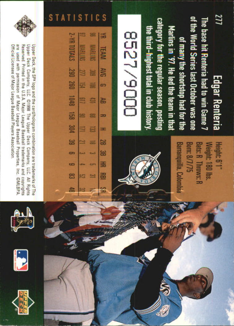 B3190- 1998 SPx Finite Assorted Baseball Cards -You Pick- 15+ FREE US SHIP - Picture 161 of 402