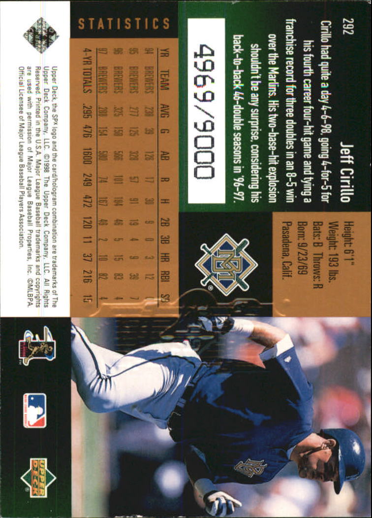 B3190- 1998 SPx Finite Assorted Baseball Cards -You Pick- 15+ FREE US SHIP - Picture 177 of 402