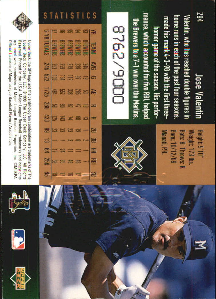 B3190- 1998 SPx Finite Assorted Baseball Cards -You Pick- 15+ FREE US SHIP - Picture 181 of 402