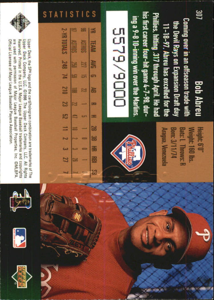 B3190- 1998 SPx Finite Assorted Baseball Cards -You Pick- 15+ FREE US SHIP - Picture 197 of 402