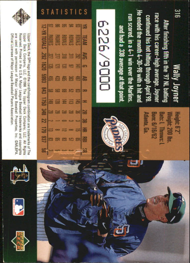 B3190- 1998 SPx Finite Assorted Baseball Cards -You Pick- 15+ FREE US SHIP - Picture 207 of 402