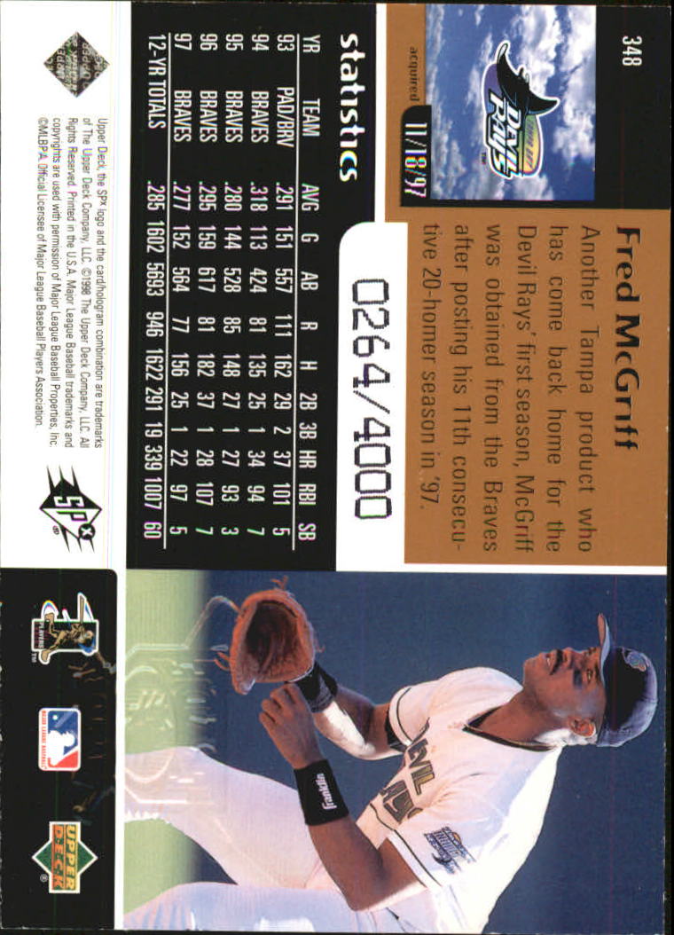 B3190- 1998 SPx Finite Assorted Baseball Cards -You Pick- 15+ FREE US SHIP - Picture 227 of 402