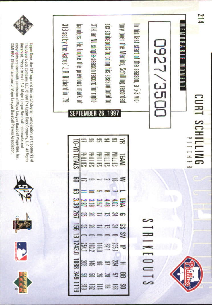 B3190- 1998 SPx Finite Assorted Baseball Cards -You Pick- 15+ FREE US SHIP - Picture 251 of 402
