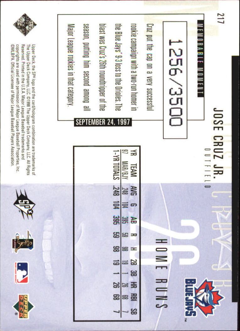 B3190- 1998 SPx Finite Assorted Baseball Cards -You Pick- 15+ FREE US SHIP - Picture 257 of 402