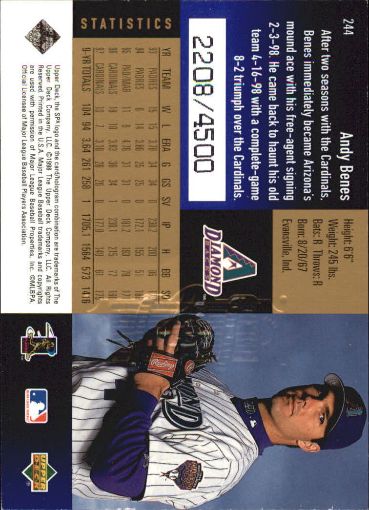 B3190- 1998 SPx Finite Assorted Baseball Cards -You Pick- 15+ FREE US SHIP - Picture 269 of 402