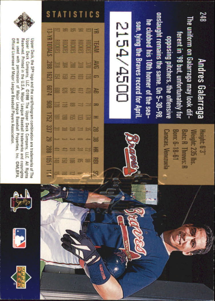 B3190- 1998 SPx Finite Assorted Baseball Cards -You Pick- 15+ FREE US SHIP - Picture 271 of 402