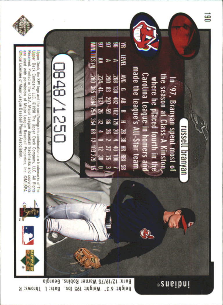 B3190- 1998 SPx Finite Assorted Baseball Cards -You Pick- 15+ FREE US SHIP - Picture 352 of 402