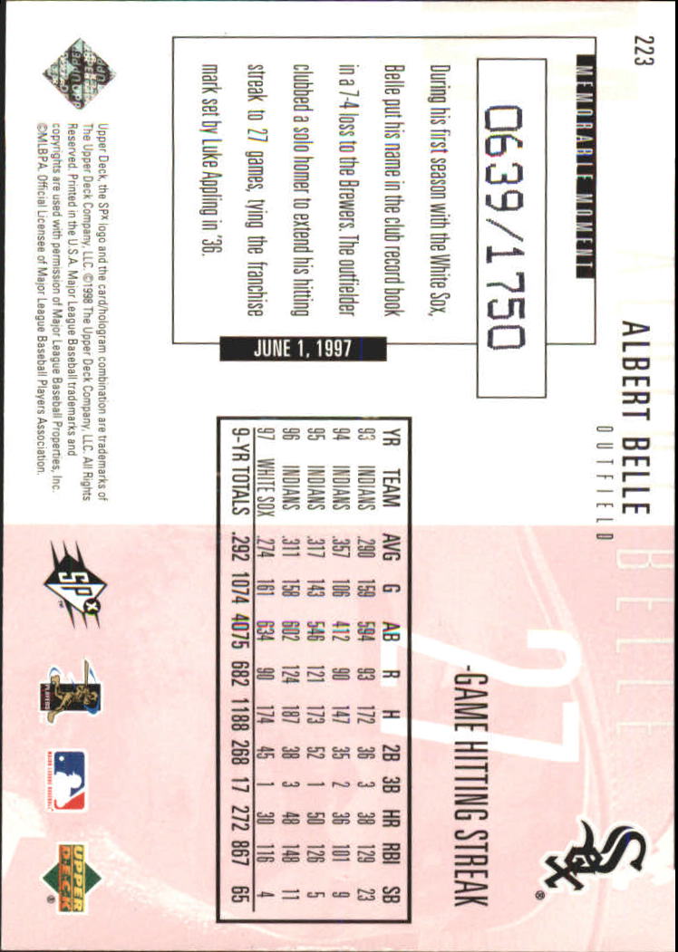 B3190- 1998 SPx Finite Assorted Baseball Cards -You Pick- 15+ FREE US SHIP - Picture 356 of 402
