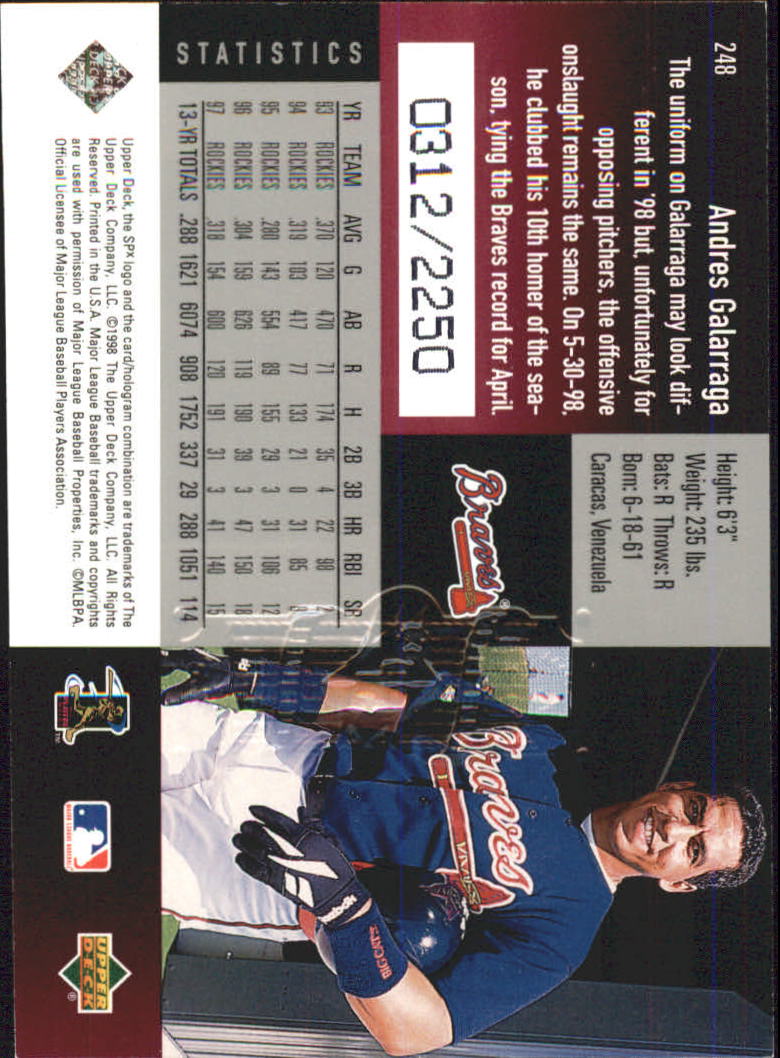 B3190- 1998 SPx Finite Assorted Baseball Cards -You Pick- 15+ FREE US SHIP - Picture 364 of 402