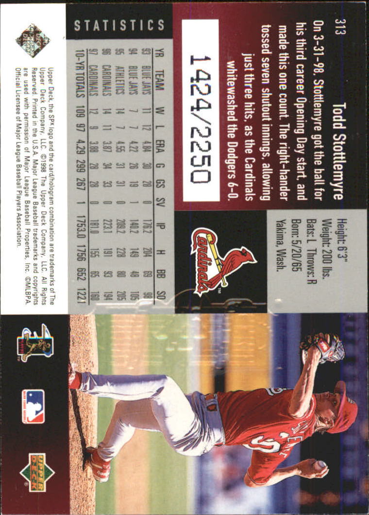 B3190- 1998 SPx Finite Assorted Baseball Cards -You Pick- 15+ FREE US SHIP - Picture 394 of 402