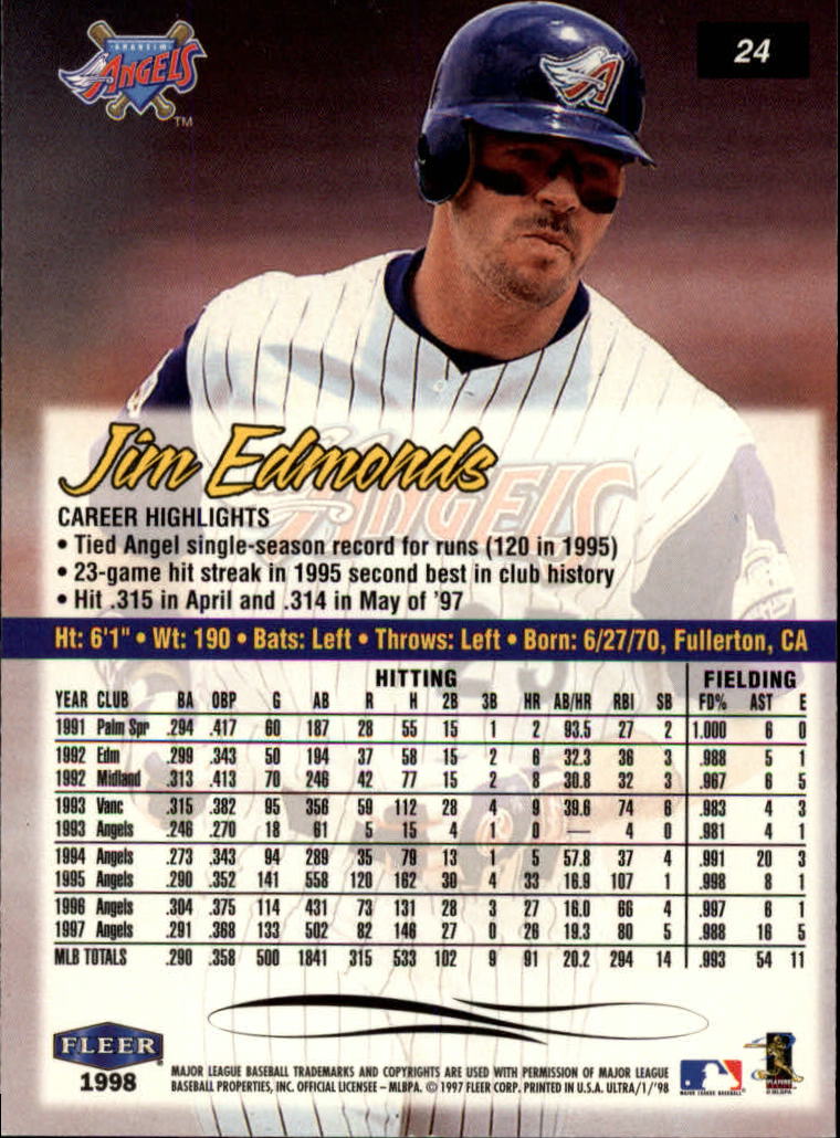 #2 Jim Edmonds - California Angels - 1997 Donruss Baseball