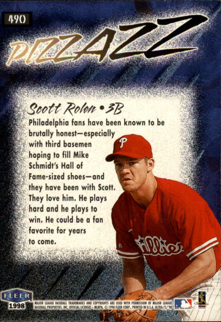 1998 Ultra #490 Scott Rolen PZ back image