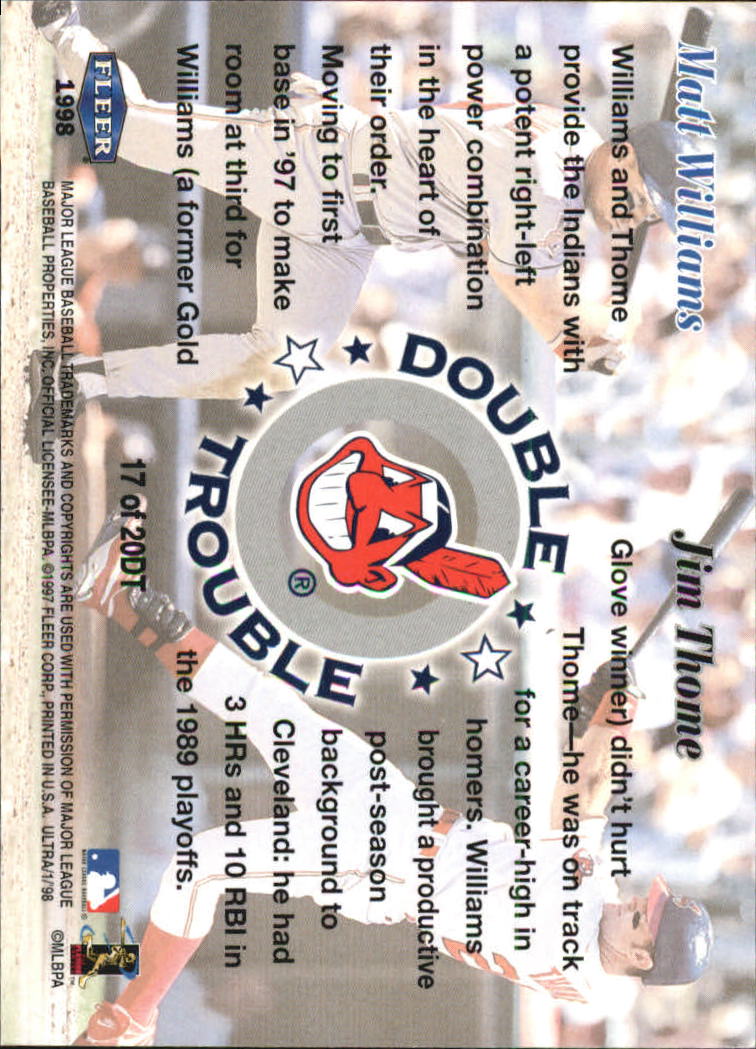 1998 Ultra Double Trouble #17 M.Williams/J.Thome back image