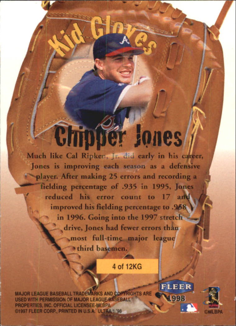1998 Ultra Kid Gloves #4 Chipper Jones back image