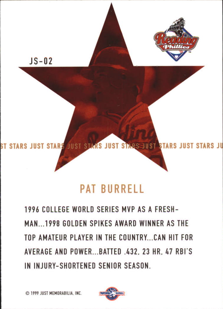 1999 Just Stars #2 Pat Burrell back image