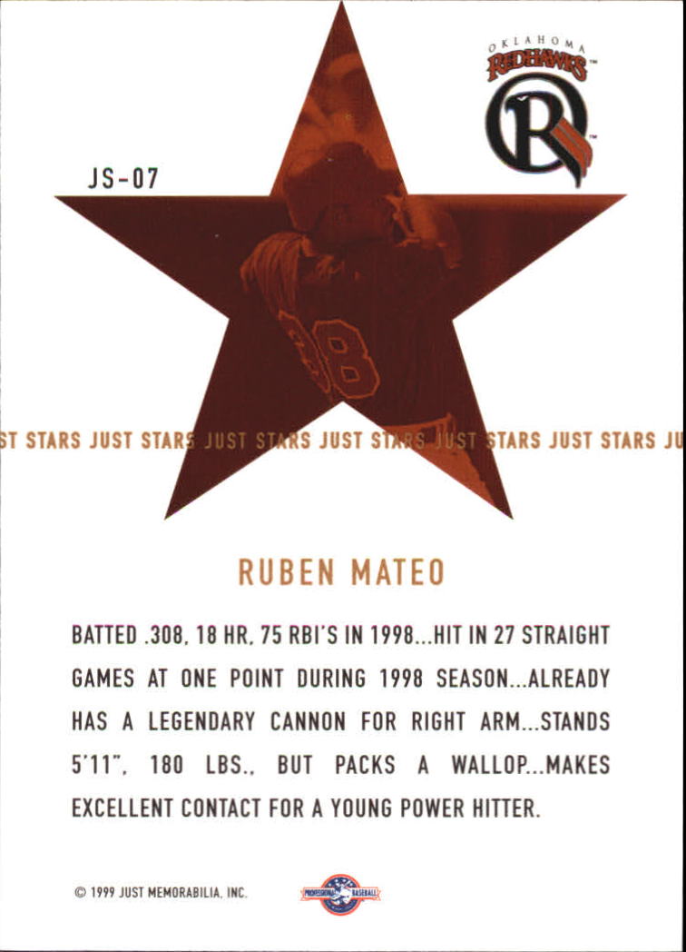1999 Just Stars #7 Ruben Mateo back image