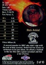 1999 Team Best Guns #2 Rick Ankiel back image