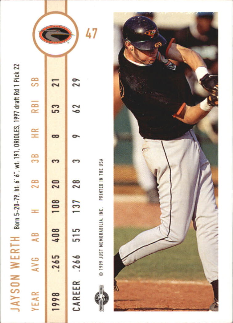 B6666- 1999 Just Baseball Card #s 1-250 +Rookies -You Pick- 15+ FREE US SHIP - Picture 93 of 476
