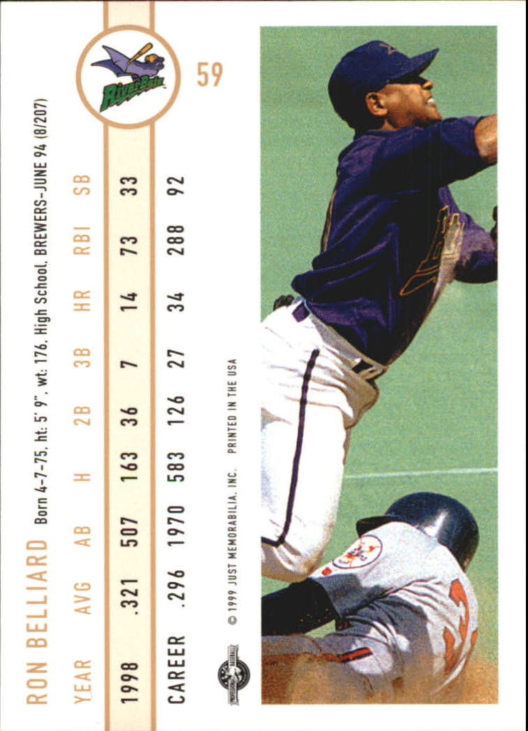 1999 Just #59 Ron Belliard back image