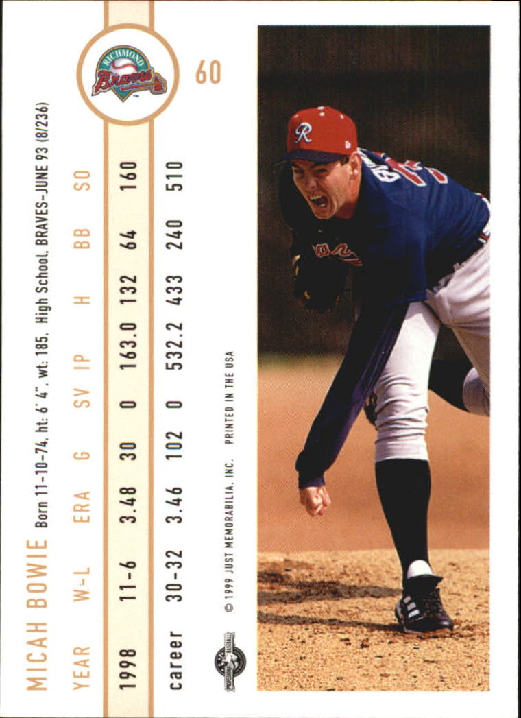 B6666- 1999 Just Baseball Card #s 1-250 +Rookies -You Pick- 15+ FREE US SHIP - Picture 116 of 476