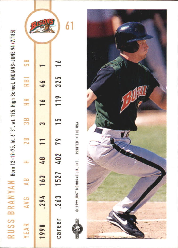 B6666- 1999 Just Baseball Card #s 1-250 +Rookies -You Pick- 15+ FREE US SHIP - Picture 118 of 476