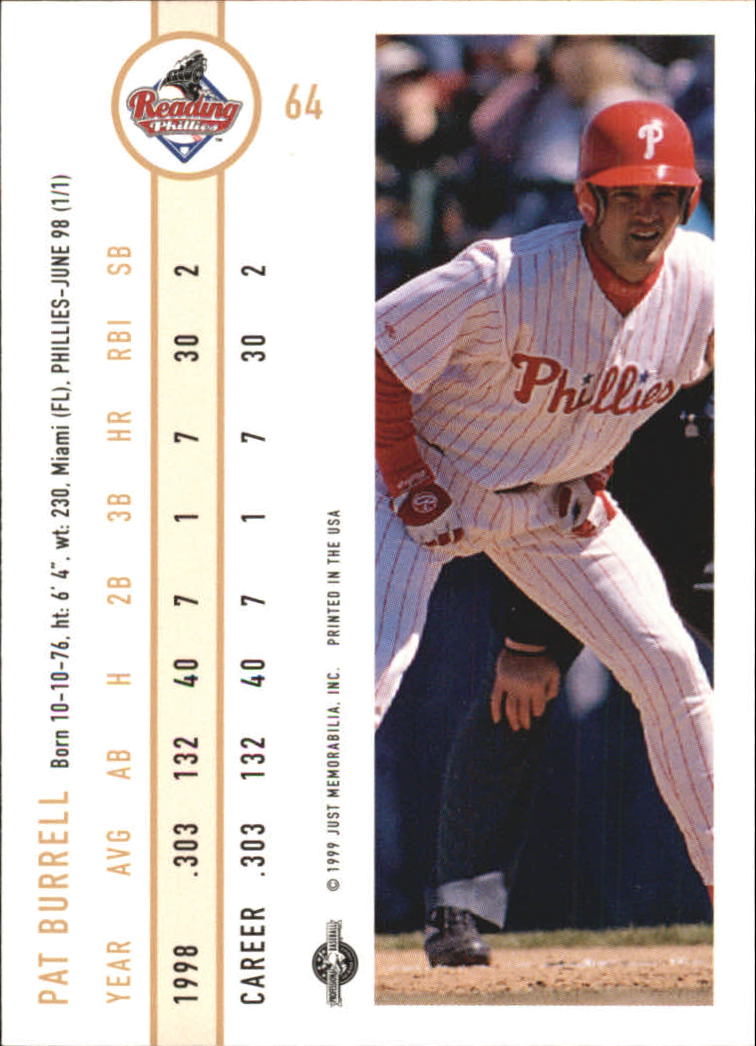 B6666- 1999 Just Baseball Card #s 1-250 +Rookies -You Pick- 15+ FREE US SHIP - Picture 124 of 476