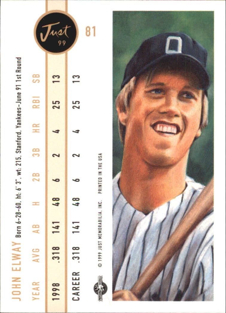 B6666- 1999 Just Baseball Card #s 1-250 +Rookies -You Pick- 15+ FREE US SHIP - Picture 156 of 476