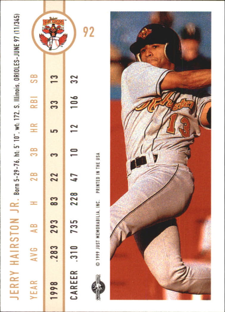 B6666- 1999 Just Baseball Card #s 1-250 +Rookies -You Pick- 15+ FREE US SHIP - Picture 178 of 476