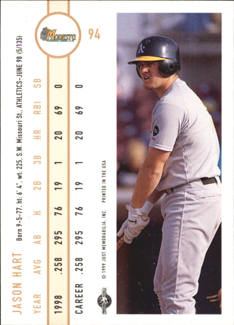 B6666- 1999 Just Baseball Card #s 1-250 +Rookies -You Pick- 15+ FREE US SHIP - Picture 181 of 476