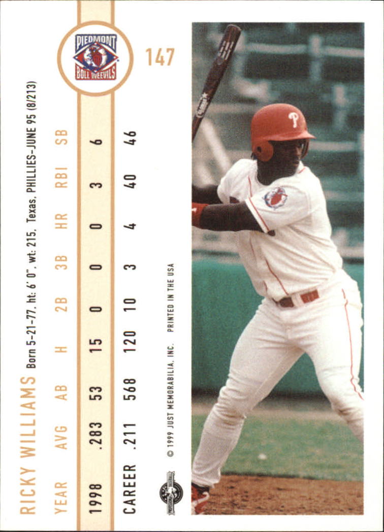 B6666- 1999 Just Baseball Card #s 1-250 +Rookies -You Pick- 15+ FREE US SHIP - Picture 283 of 476